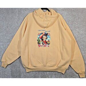 OOAK Upcycled Hoodie Graphic Smile & Say God Bless Southern Country Humor XL